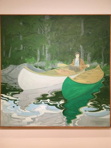 painting by Neil Welliver of his son Silas on the Allagash Wilderness Waterway