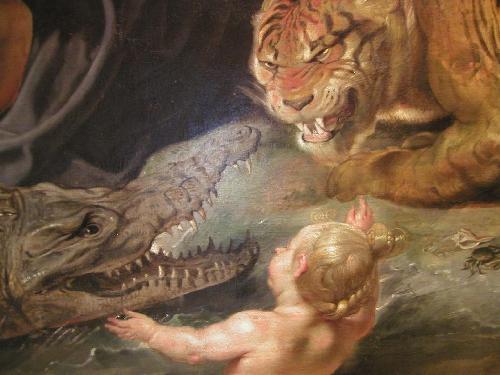 close-up section of a painting at the Historic Art Museum in Vienna, Austria