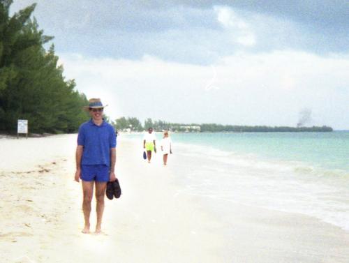 Fred on the beach in Bahama in November 1991