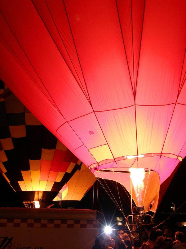 the Victoria's Secret hot-air balloon prepares to launch at the Albuquerque Balloon Festival in New Mexico