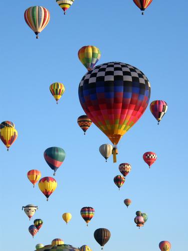 massive early-morning hot-air balloon launch at the Albuquerque Balloon Festival in New Mexico