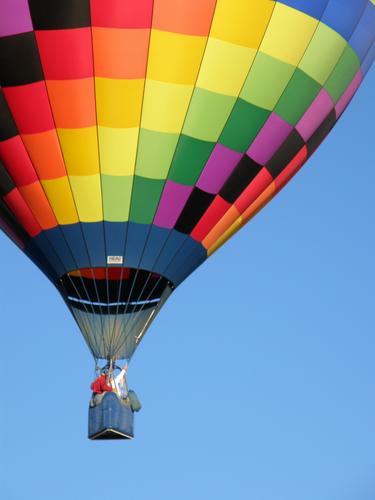 close-up view of a just-launched balloon at the Albuquerque Balloon Festival in New Mexico