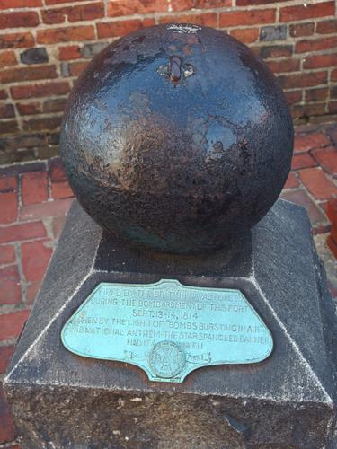 unexploded bomb at Fort McHenry in Baltimore, Maryland