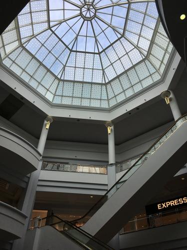domed four-story escalators within Towson Town Center near Baltimore, Maryland
