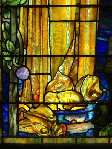 detail from Baptism of Christ window at Baltimore Museum of Art