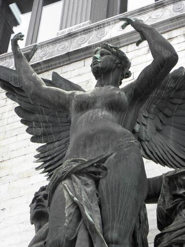 angel statue outside the art museum at Brussels in Belgium