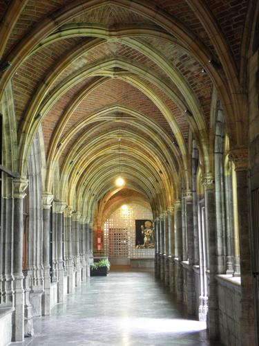 cloistered walkway at Liege Cathedral in Belgium