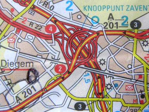 road map detail at Brussels in Belgium