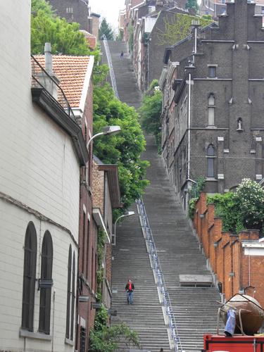 up hill by foot at Liege in Belgium