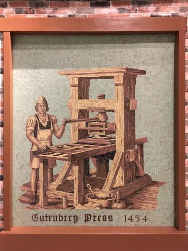 Gutenberg Press mosaic mural at the National Museum of Industrial History at Bethlehem, Pennsylvania