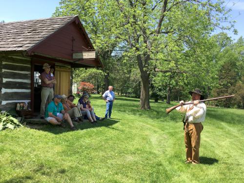 flintlock rifle demonstration at the Jacobsburg Historical Society at Bethlehem, Pennsylvania