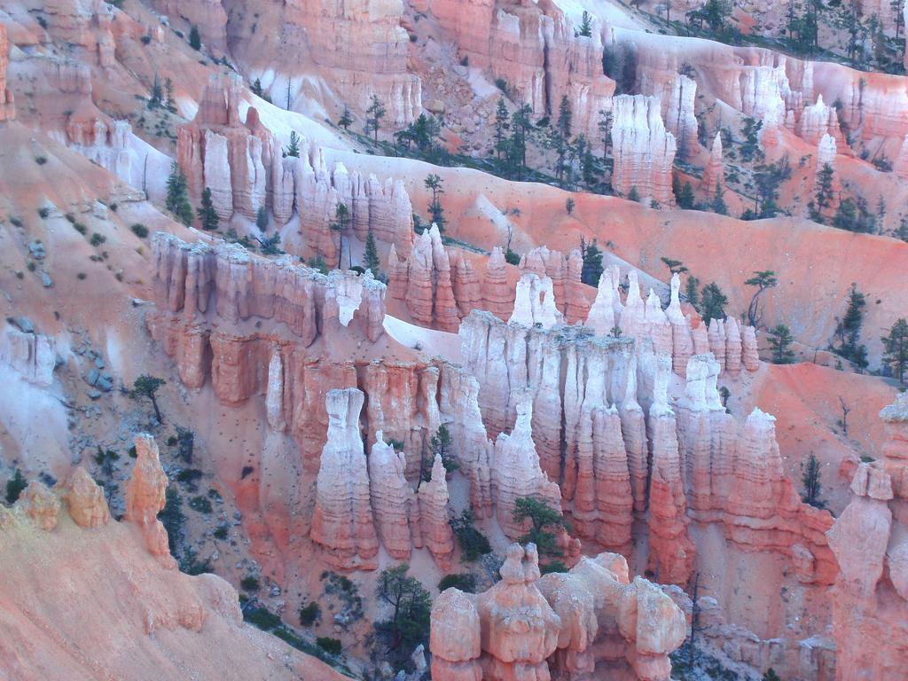 hoodoos that look like sugar-coated cones at Bryce Canyon National Park in Utah