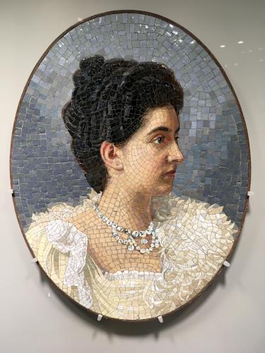 mosaic of Elena of Montenegro at Corning Museum of Glass, south of Buffalo, NY