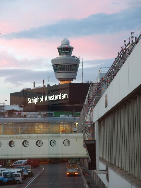 the international Schiphol airport in Amsterdam (Netherlands, Europe) at dawn