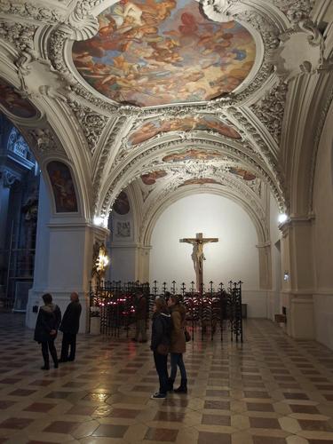 partial view of the entryway into St. Stephen's Cathedral at Passau in Germany