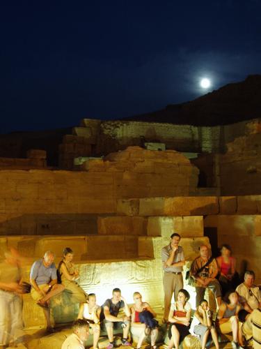 tourists at the Temple of Kom Ombo in Egypt
