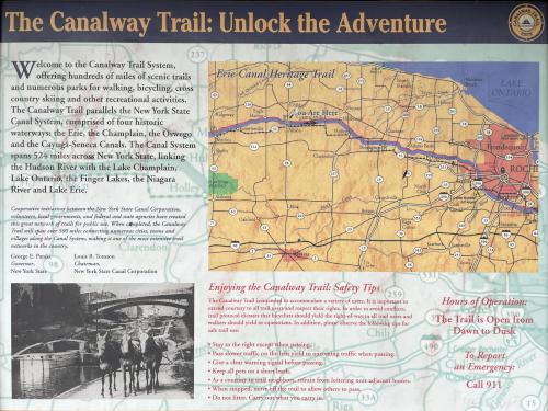 trailside poster at Erie Canal in western New York
