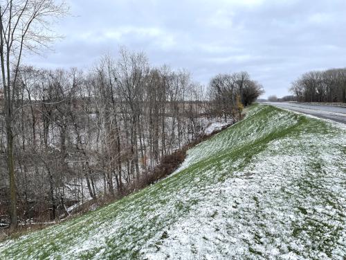 raised-over-stream canal segment in November at Erie Canal in western New York
