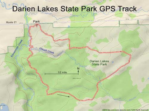 GPS track in September at Darien Lakes State Park near Batavia in western NY