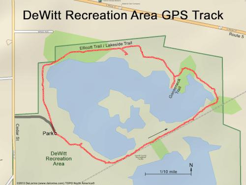 GPS track in August at DeWitt Conservation Area in western New York