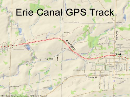 GPS track of just a tiny portion of the Erie Canal in western New York