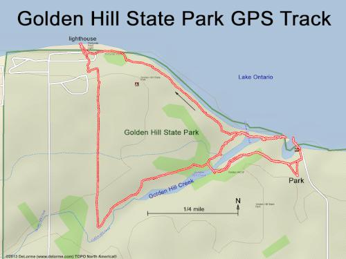 GPS track in October at Golden Hill State Park near Barker in western NY
