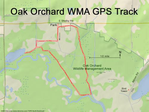 GPS track in December at Oak Orchard WMA near Elmira, New York