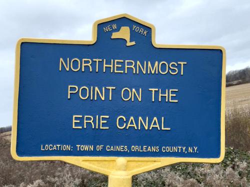 sign in November at Erie Canal in western New York