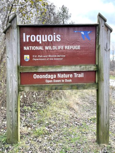 Onondaga Nature Trail entrance sign at Iroquois National Wildlife Refuge in western New York