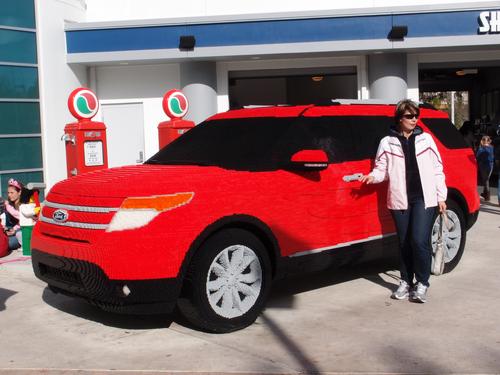 a life-size Ford Explorer made out of Lego blocks at Legoland in Florida