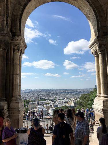 view from Sacred Heart Basilica in Paris, France