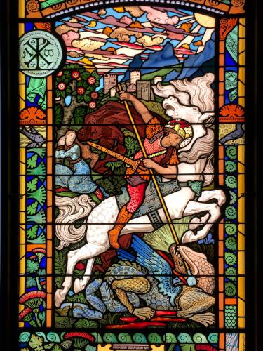 stained-glass window at the Museum of Fine Arts of Lyon in France