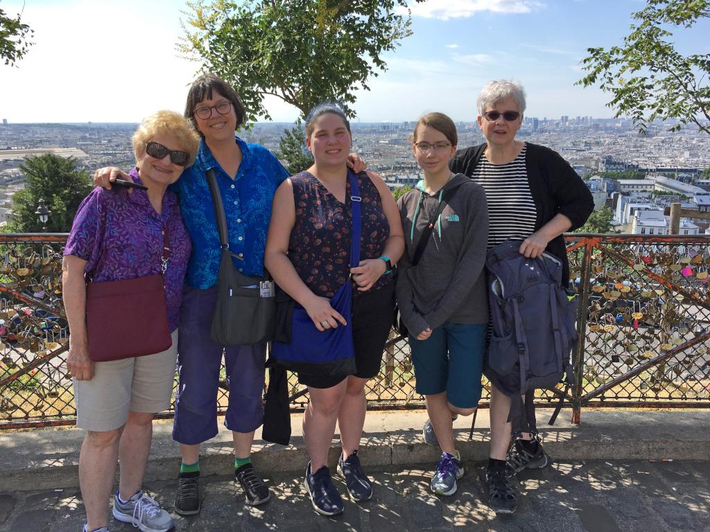 Andee, Linda, Jade, Talia and Erica at Montmartre in Paris, France