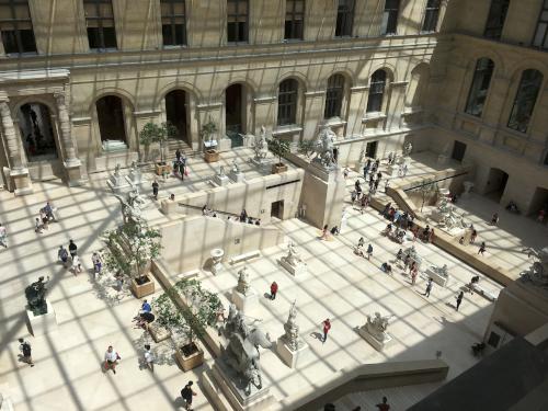 Louvre interior courtyard in Paris, France