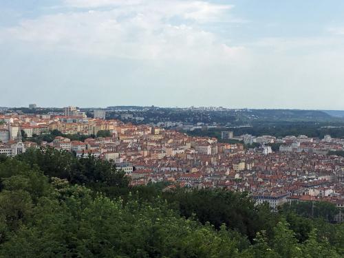 view of Lyon from the old-city hilltop at Lyon in France