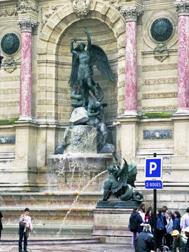 the St. Michel fountain in Paris, France