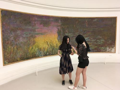 Water Lilies painting by Claude Monet at L'Orangerie in Paris, France