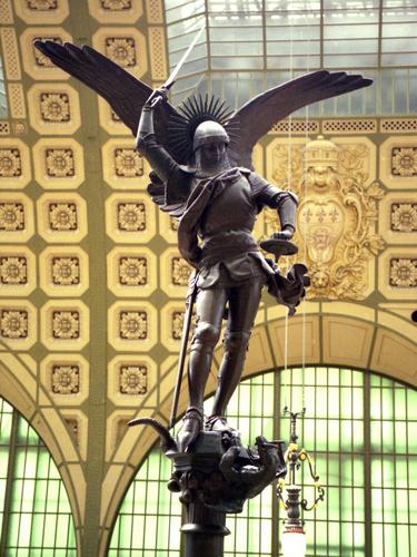 statue inside the Orsay Museum in Paris, France