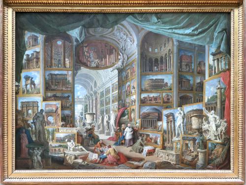 Gallery of Views of Ancient Rome by Giovanni Paolo Panini at the Louvre in Paris, France