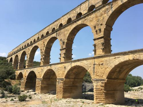 aqueduct bridge over the Gard River near Nimes in France