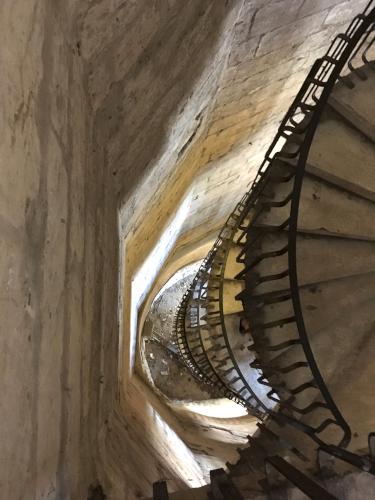 fortress-tower spiral-staircase at Avignon in France