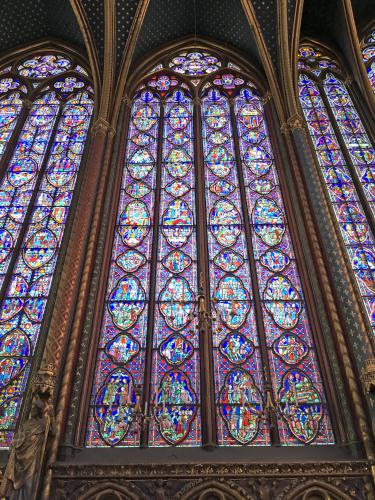 stained-glass windows in Sainte-Chapelle at Paris, France