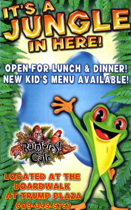 advertisement for the Rainforest Cafe