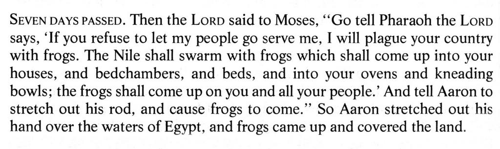 plague of frogs in the book of Exodus in the Bible