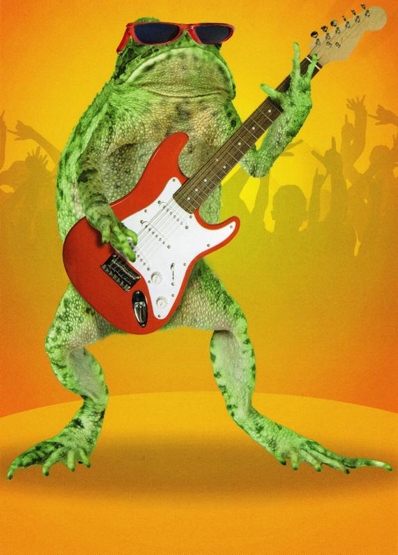 guitar-frog birthday card