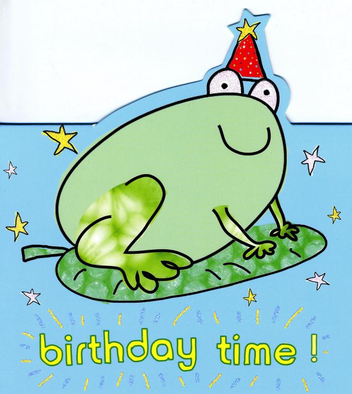 birthday time frog card
