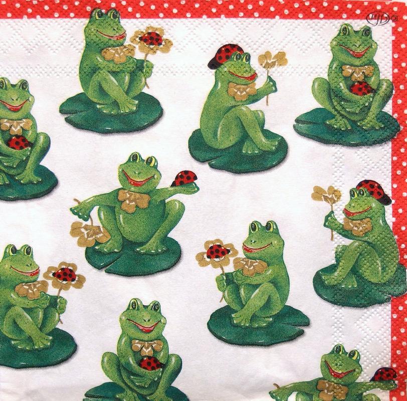 paper napkin with frog design