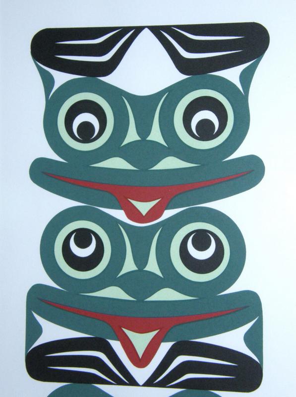 frog totempole painting