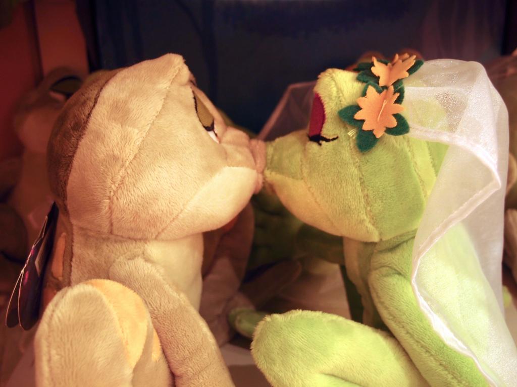 kissing frog pair