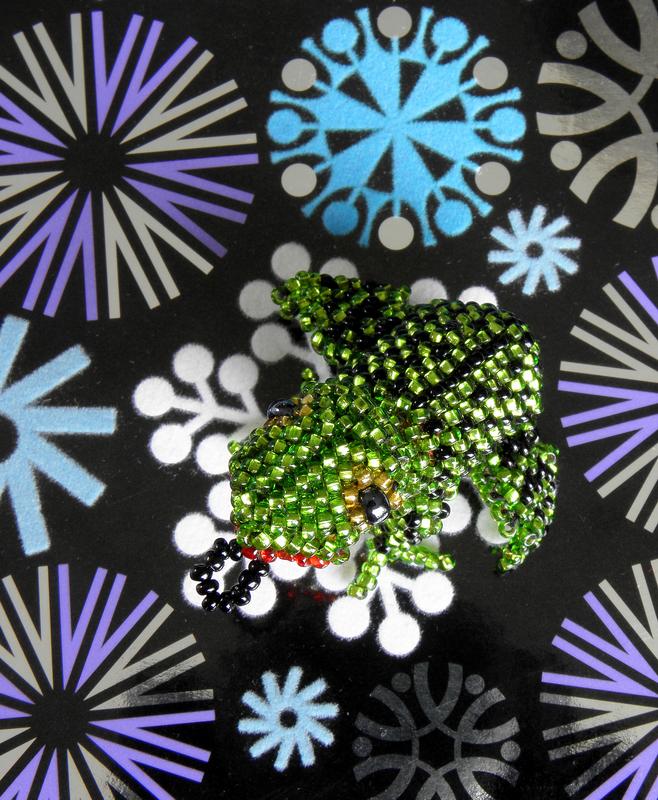 frog made out of beads